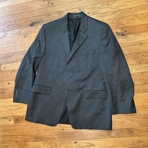 Lauren Ralph Lauren Dark Gray Pinstripe Blazer, Made in Canada, 100% Wool 44R